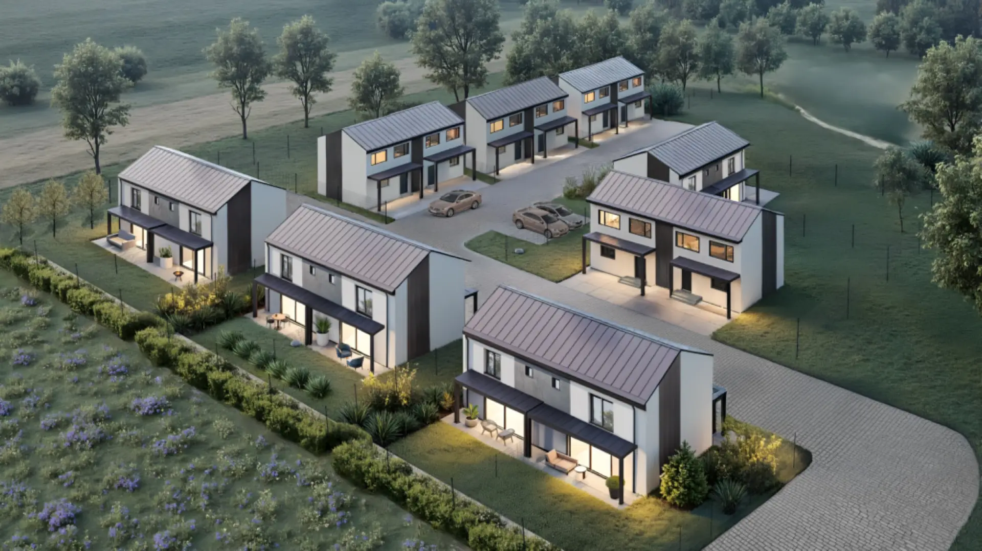 Plan osiedla Beskidzka 104 z numerami domów